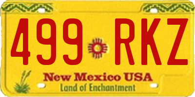 NM license plate 499RKZ
