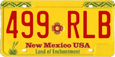 NM license plate 499RLB