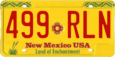 NM license plate 499RLN