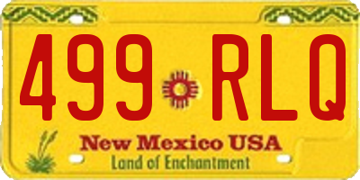 NM license plate 499RLQ