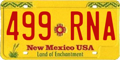 NM license plate 499RNA