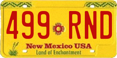 NM license plate 499RND