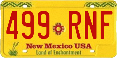 NM license plate 499RNF