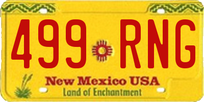 NM license plate 499RNG