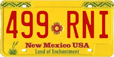 NM license plate 499RNI