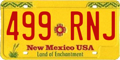 NM license plate 499RNJ