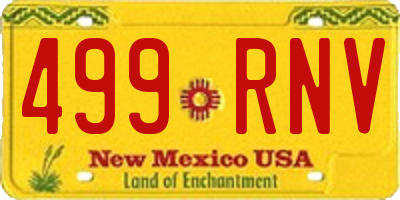 NM license plate 499RNV