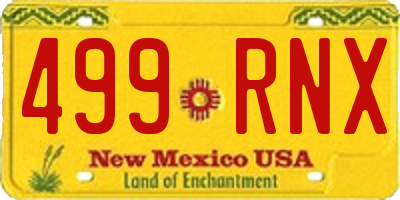 NM license plate 499RNX