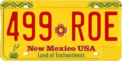 NM license plate 499ROE