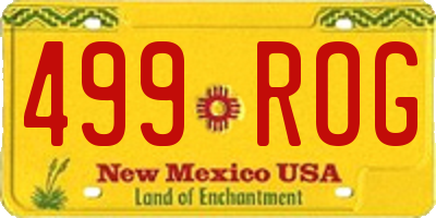NM license plate 499ROG