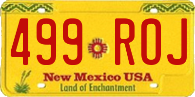 NM license plate 499ROJ