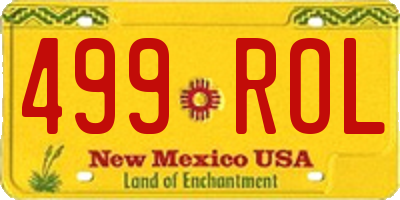 NM license plate 499ROL