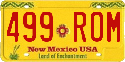 NM license plate 499ROM
