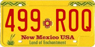 NM license plate 499ROQ