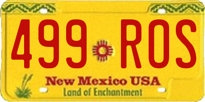NM license plate 499ROS