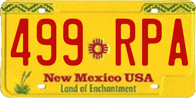 NM license plate 499RPA