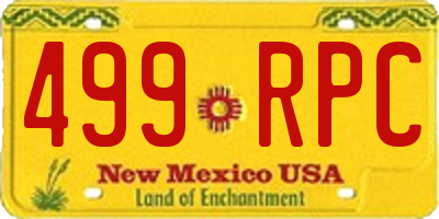 NM license plate 499RPC
