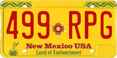 NM license plate 499RPG