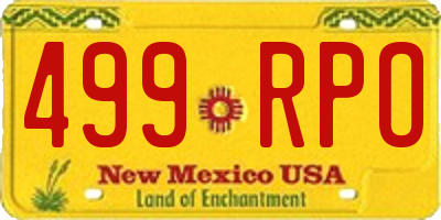 NM license plate 499RPO