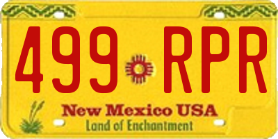 NM license plate 499RPR