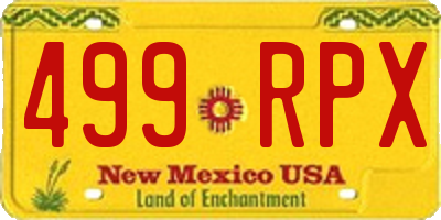 NM license plate 499RPX