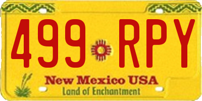 NM license plate 499RPY