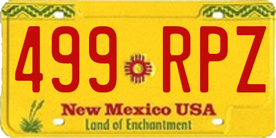 NM license plate 499RPZ