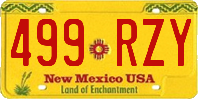 NM license plate 499RZY