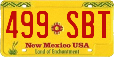 NM license plate 499SBT