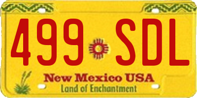 NM license plate 499SDL