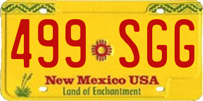 NM license plate 499SGG