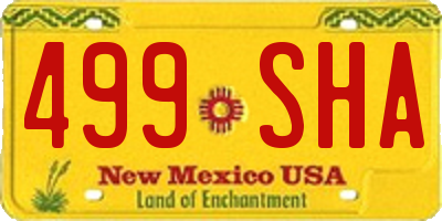 NM license plate 499SHA