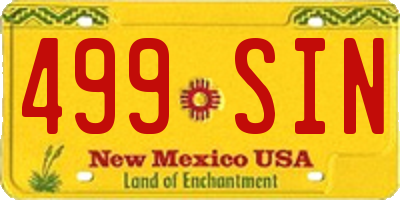 NM license plate 499SIN