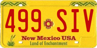 NM license plate 499SIV