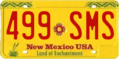 NM license plate 499SMS