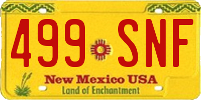 NM license plate 499SNF