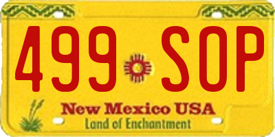 NM license plate 499SOP