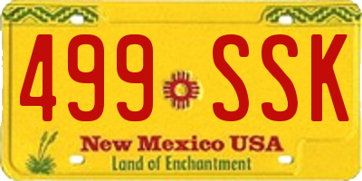 NM license plate 499SSK