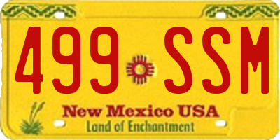 NM license plate 499SSM