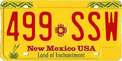 NM license plate 499SSW