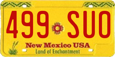 NM license plate 499SUO