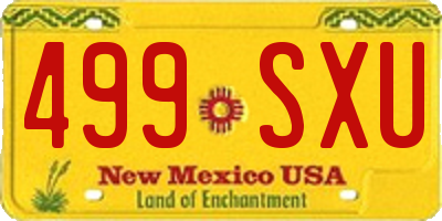 NM license plate 499SXU