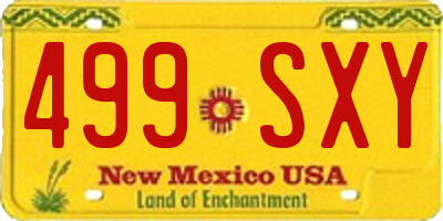 NM license plate 499SXY