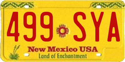 NM license plate 499SYA