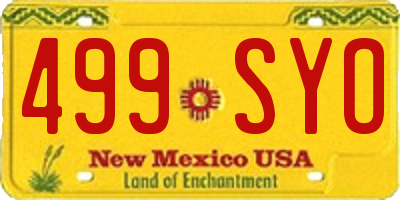 NM license plate 499SYO