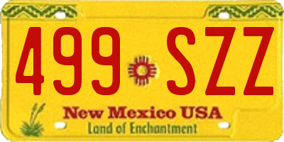 NM license plate 499SZZ