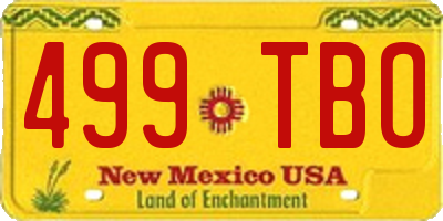 NM license plate 499TBO