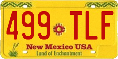 NM license plate 499TLF