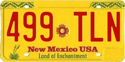 NM license plate 499TLN