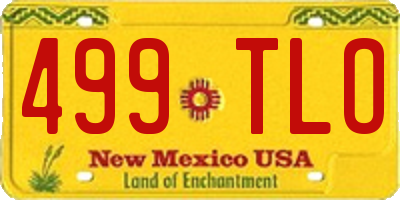 NM license plate 499TLO